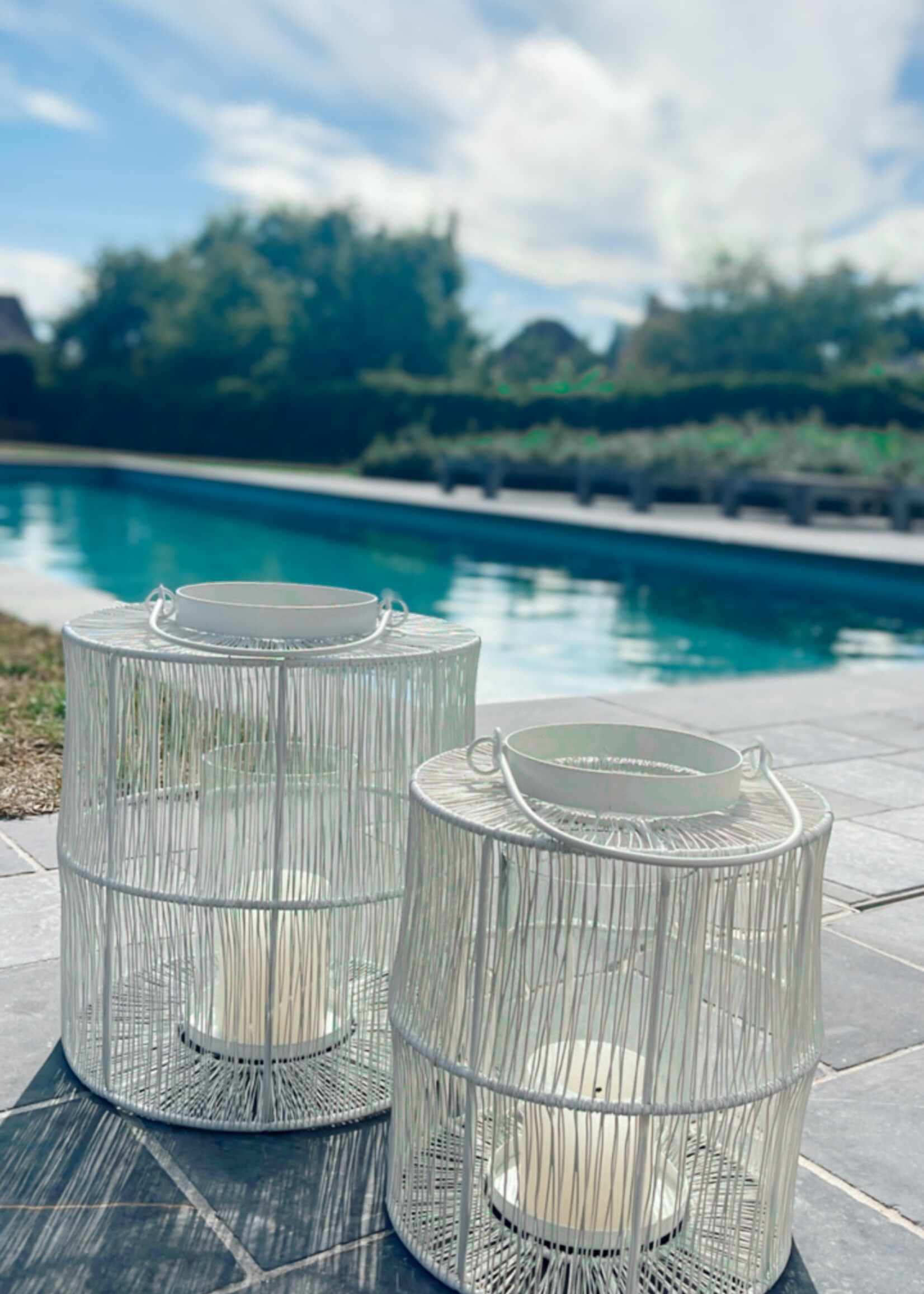 Lantaarn wit draad S