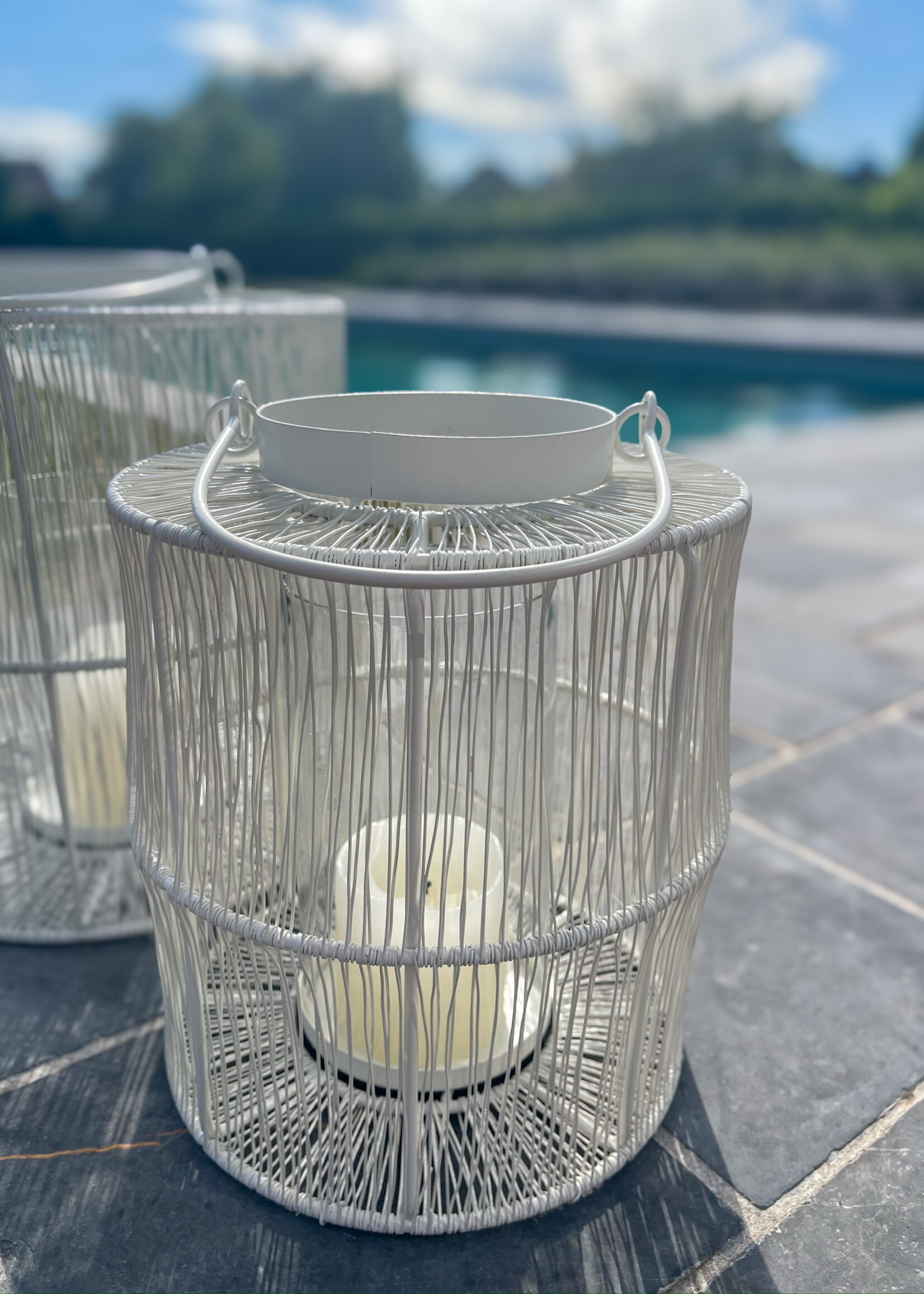 Lantaarn wit draad S