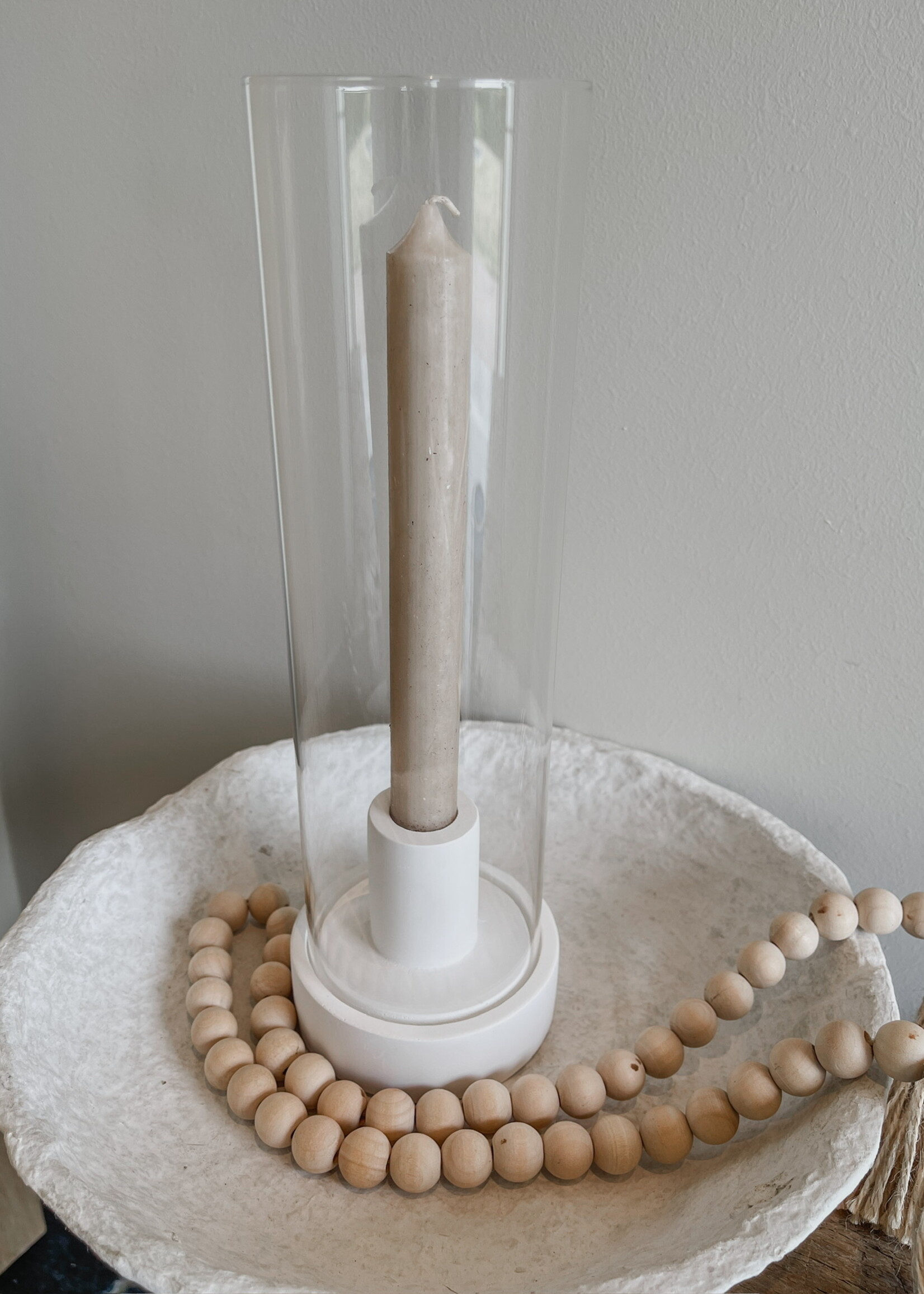 Kandelaar wit beton glas