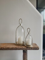Lantaarn goud gehamerd glas M