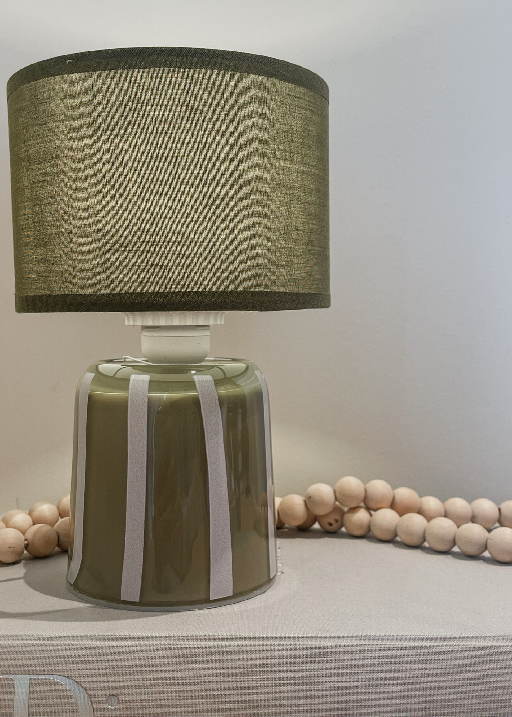 Tafellampje LED stoffen kapje 'groen'