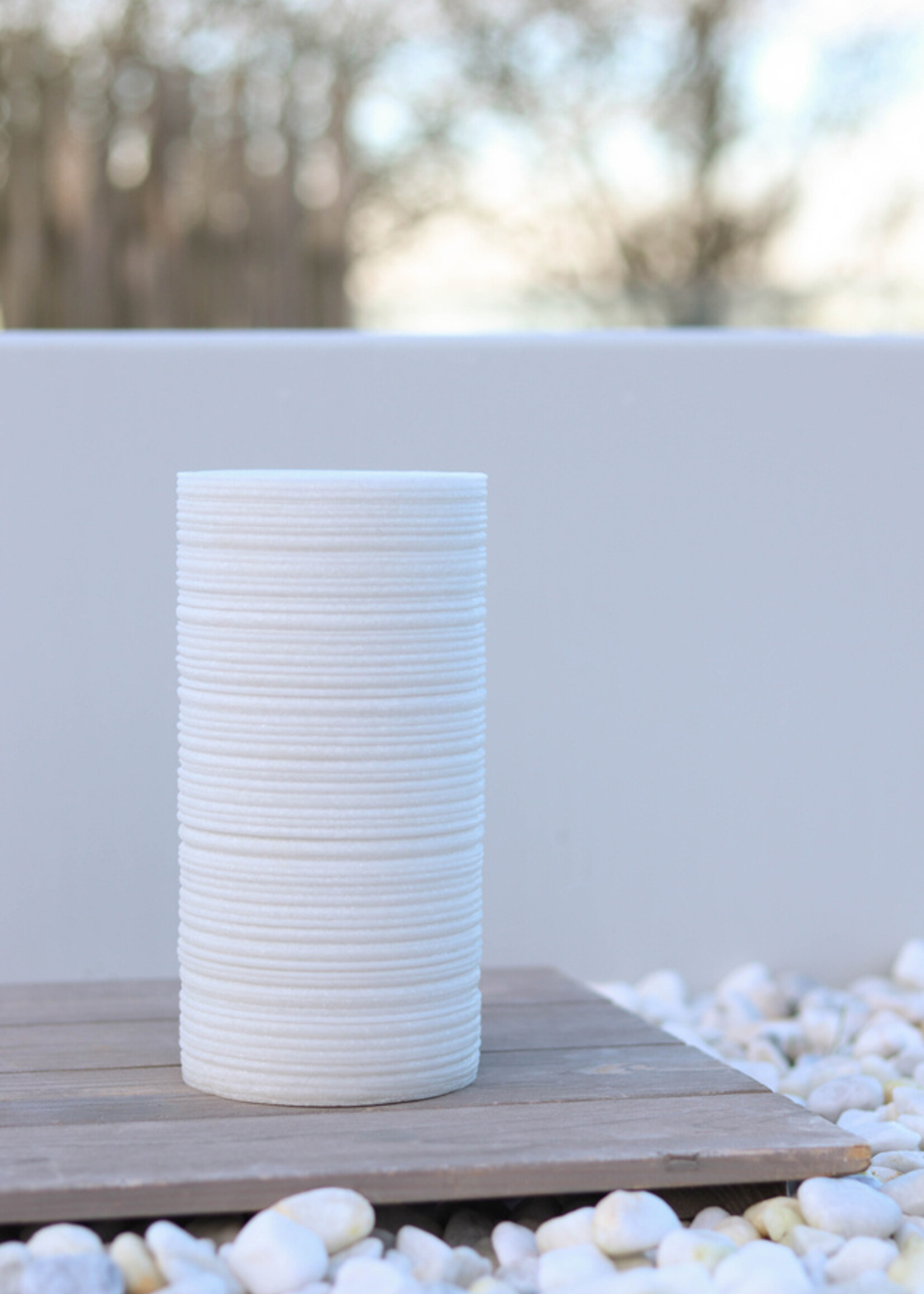 Tafellamp cilinder zandsteen - batterij