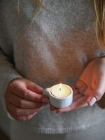 Theelichthouder marmer white