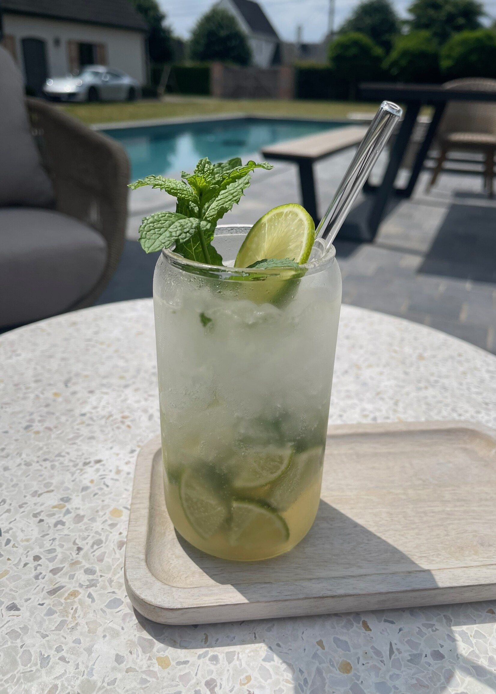 Cocktailglazen met rietje (set van 2)