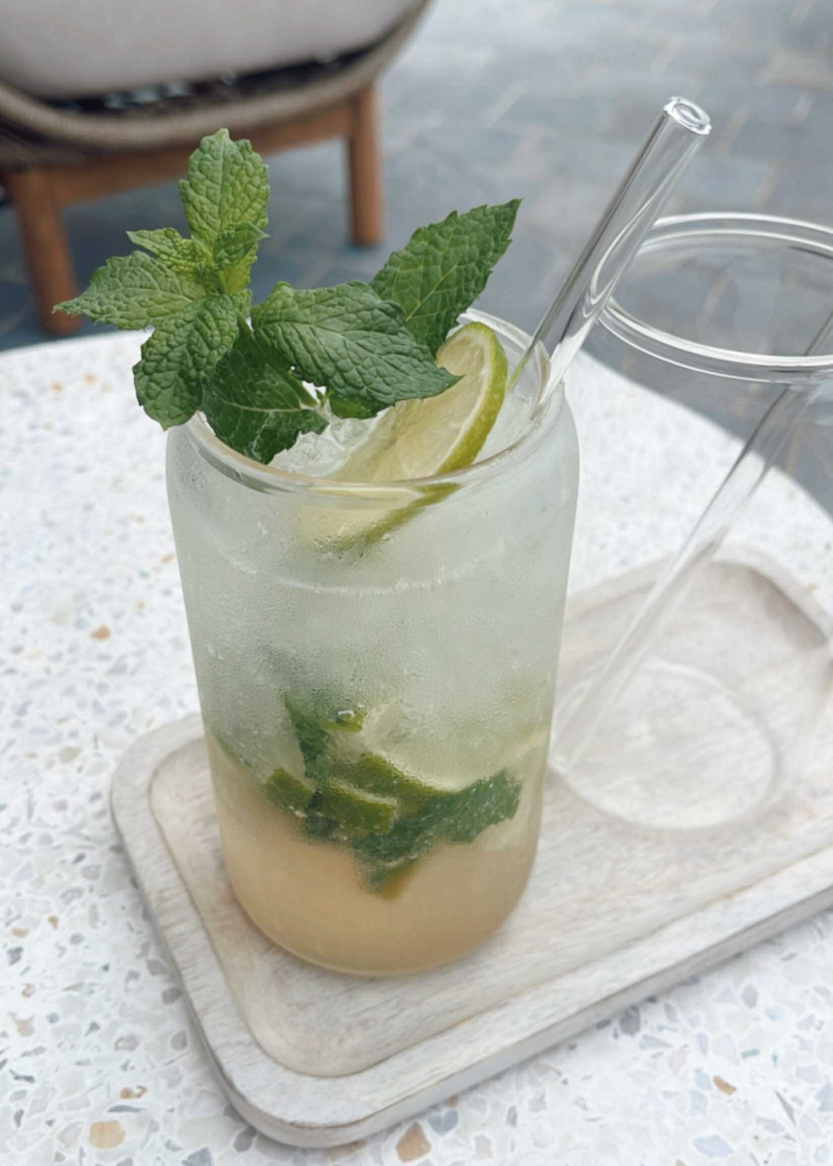 Cocktailglazen met rietje (set van 2)