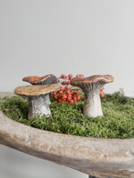 Paddenstoel klein bruin/mosterd tinten set 3