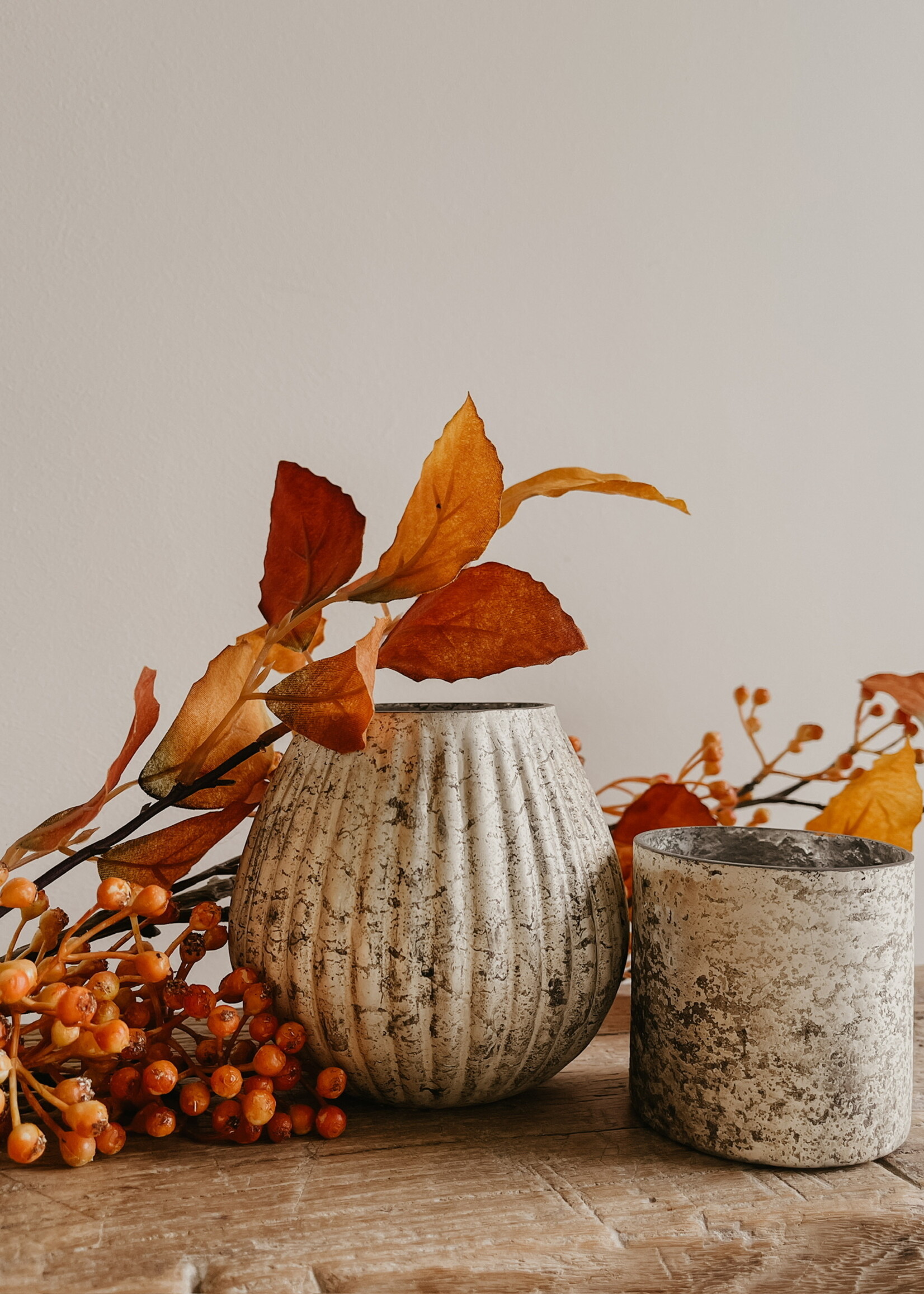 Theelicht 'milky' bol gestreept M