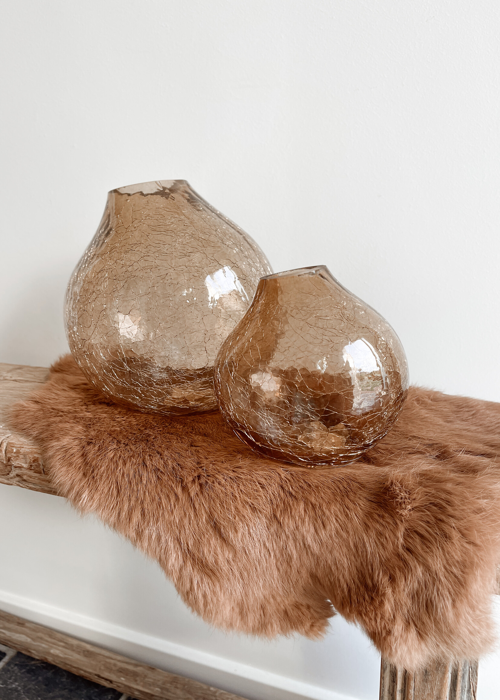 Vaas bulb glas roest glinster L