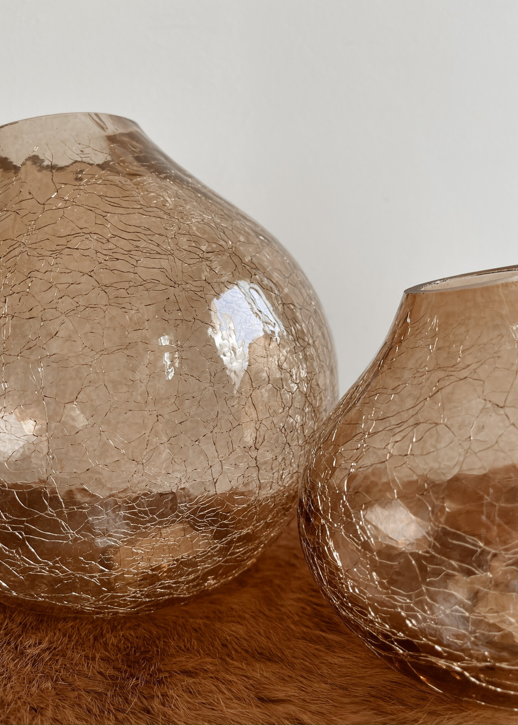 Vaas bulb glas roest glinster L