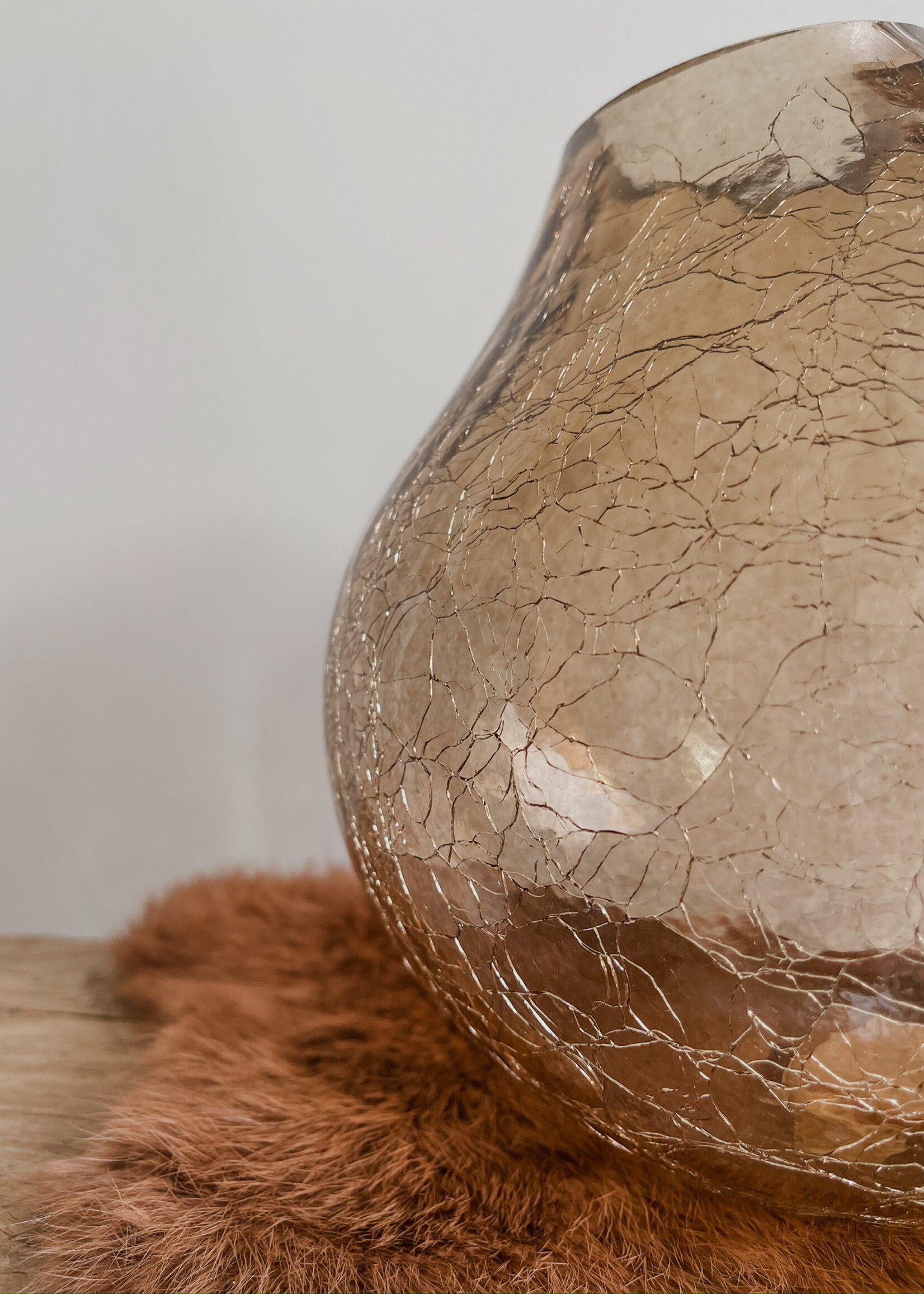 Vaas bulb glas roest glinster L