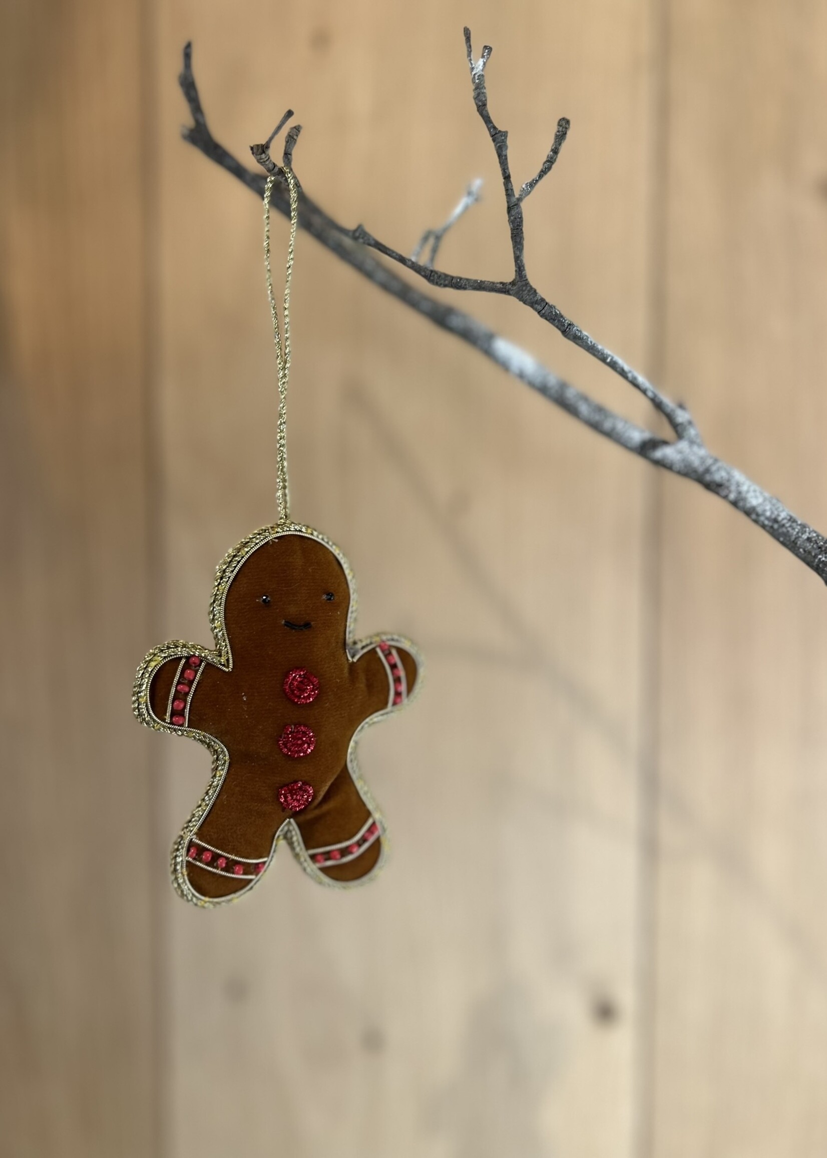 Kersthanger met kralen 'peperkoekmannetje'