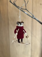 Wollen kersthanger rendier ski