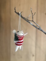 Wollen kersthanger muis kerstboom