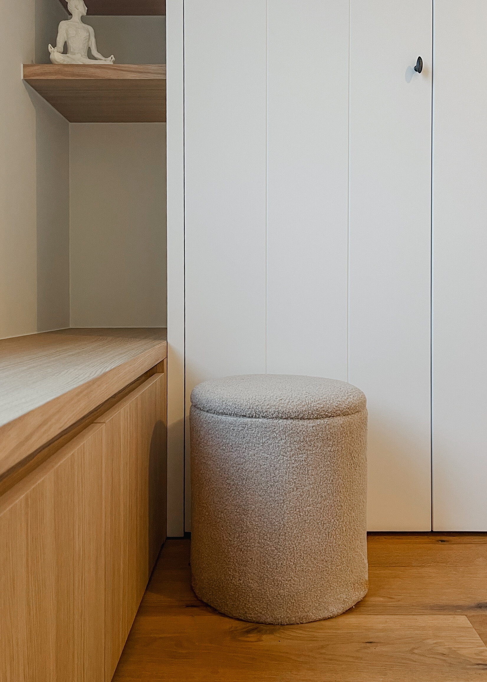 Opvouwbare poef teddy taupe