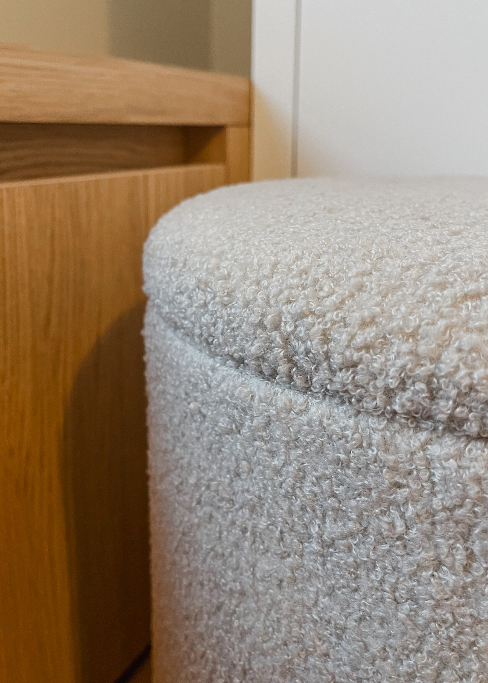 Opvouwbare poef teddy taupe