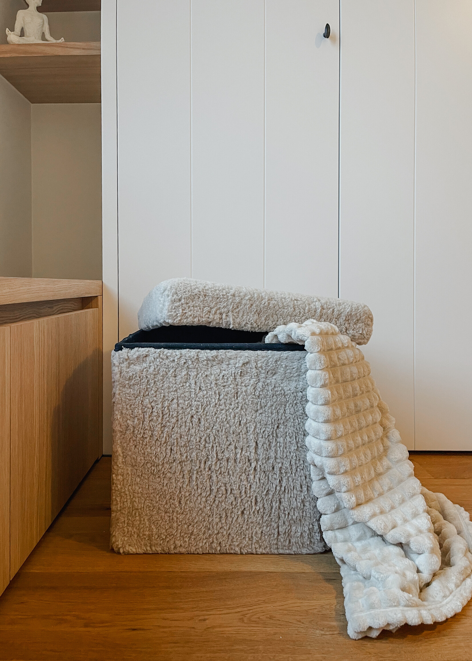 Opvouwbare poef vierkant taupe