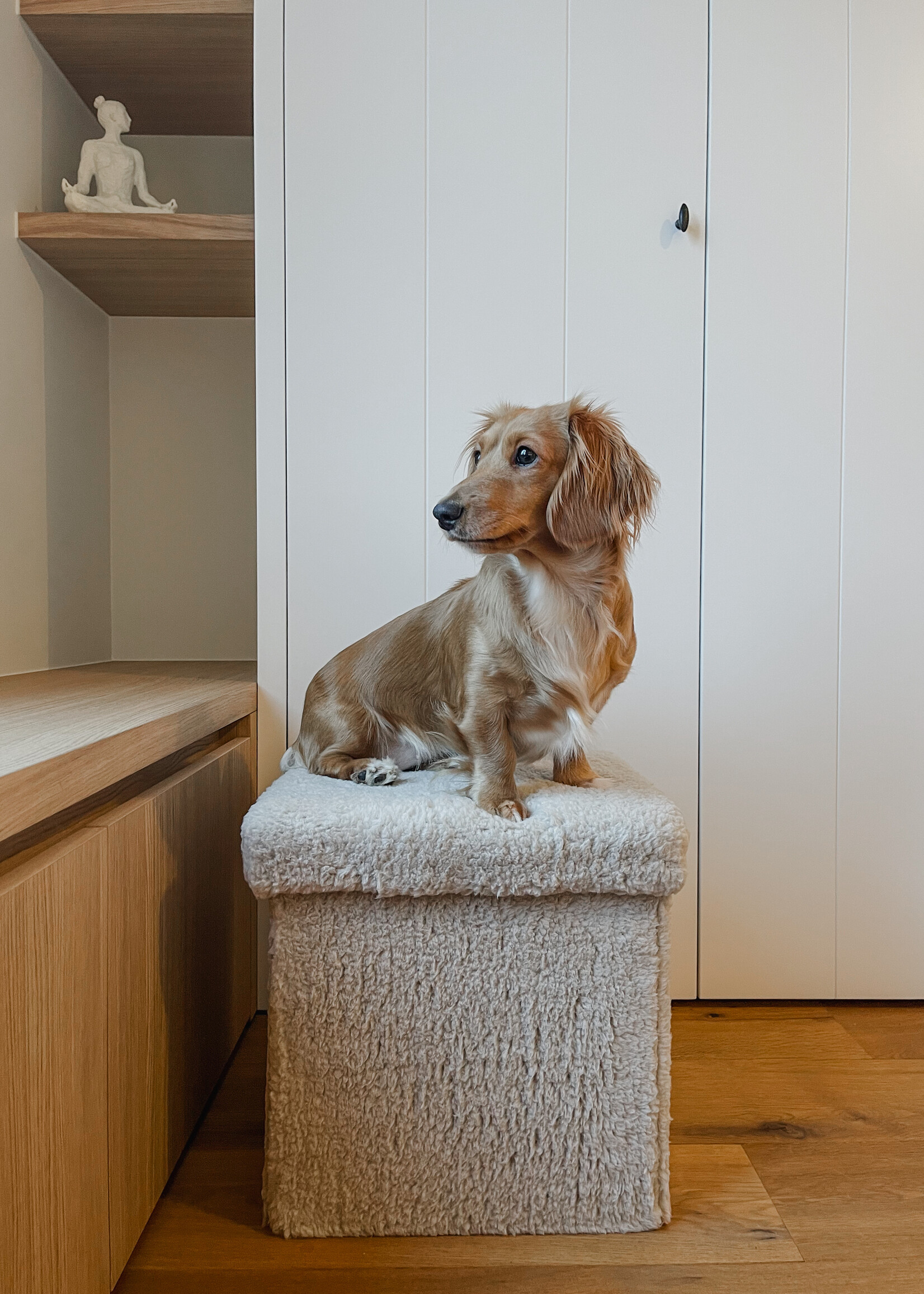 Opvouwbare poef vierkant taupe