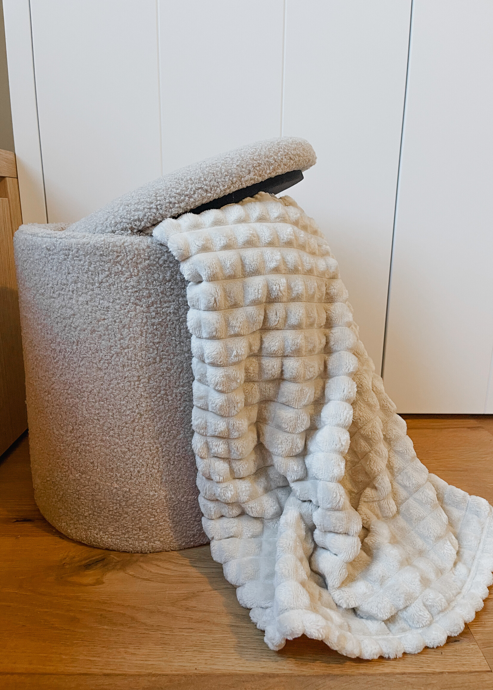 Plaid gewafeld crème 150 x 200 cm