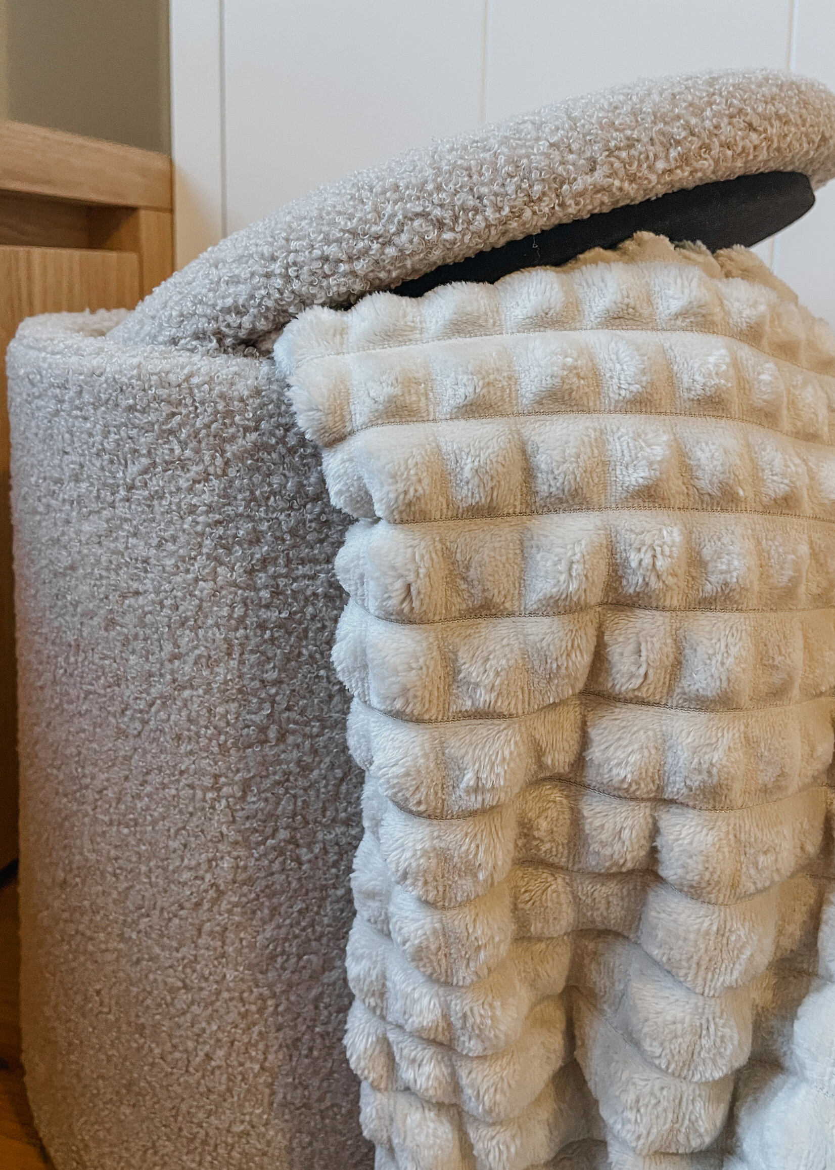 Plaid gewafeld crème 150 x 200 cm