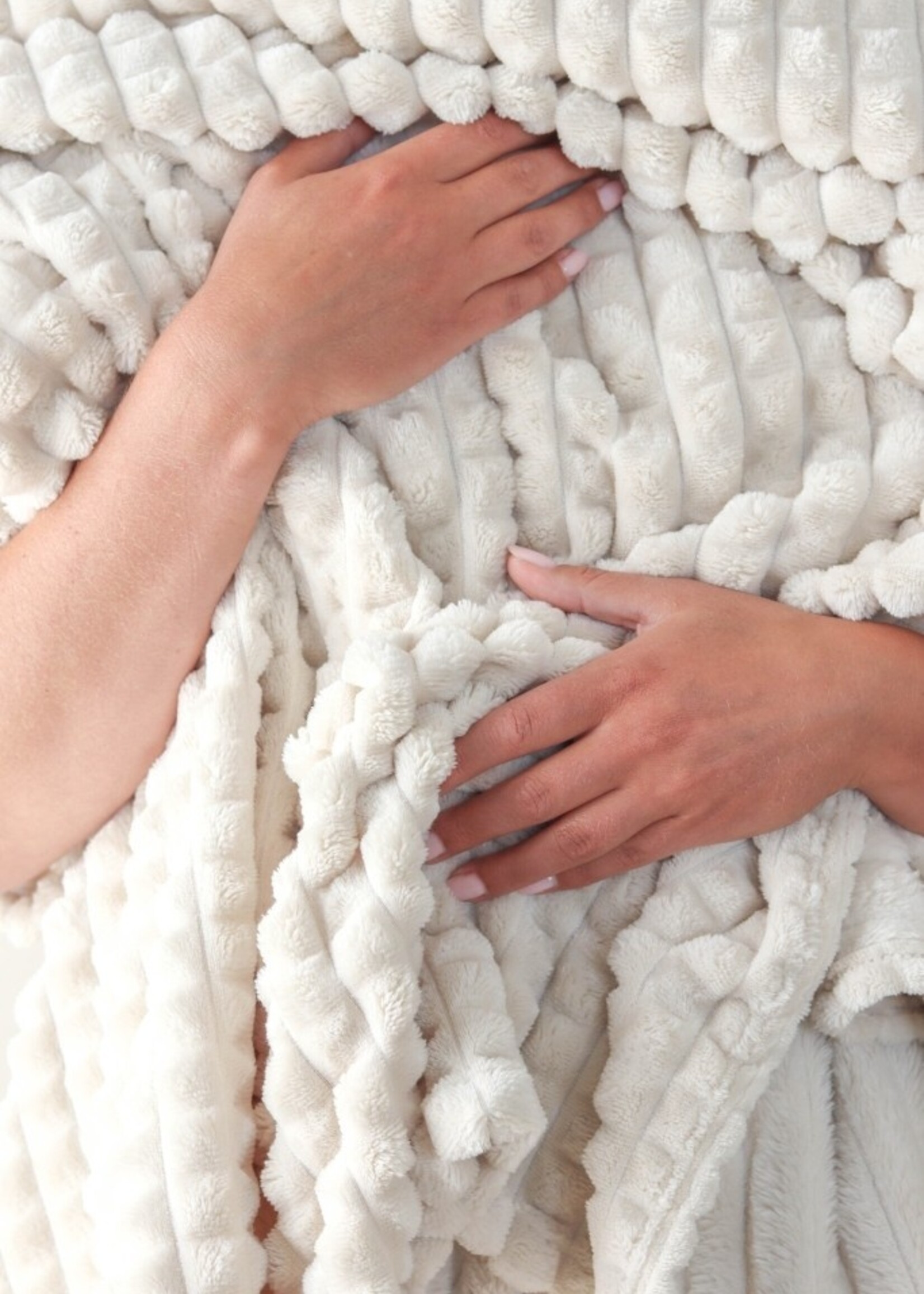 Plaid gewafeld crème 150 x 200 cm