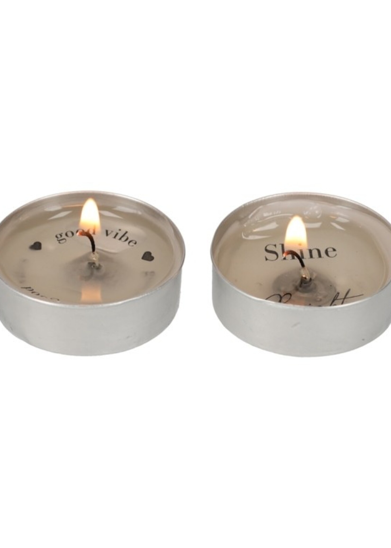 Theelichten 'secret message' set van 8