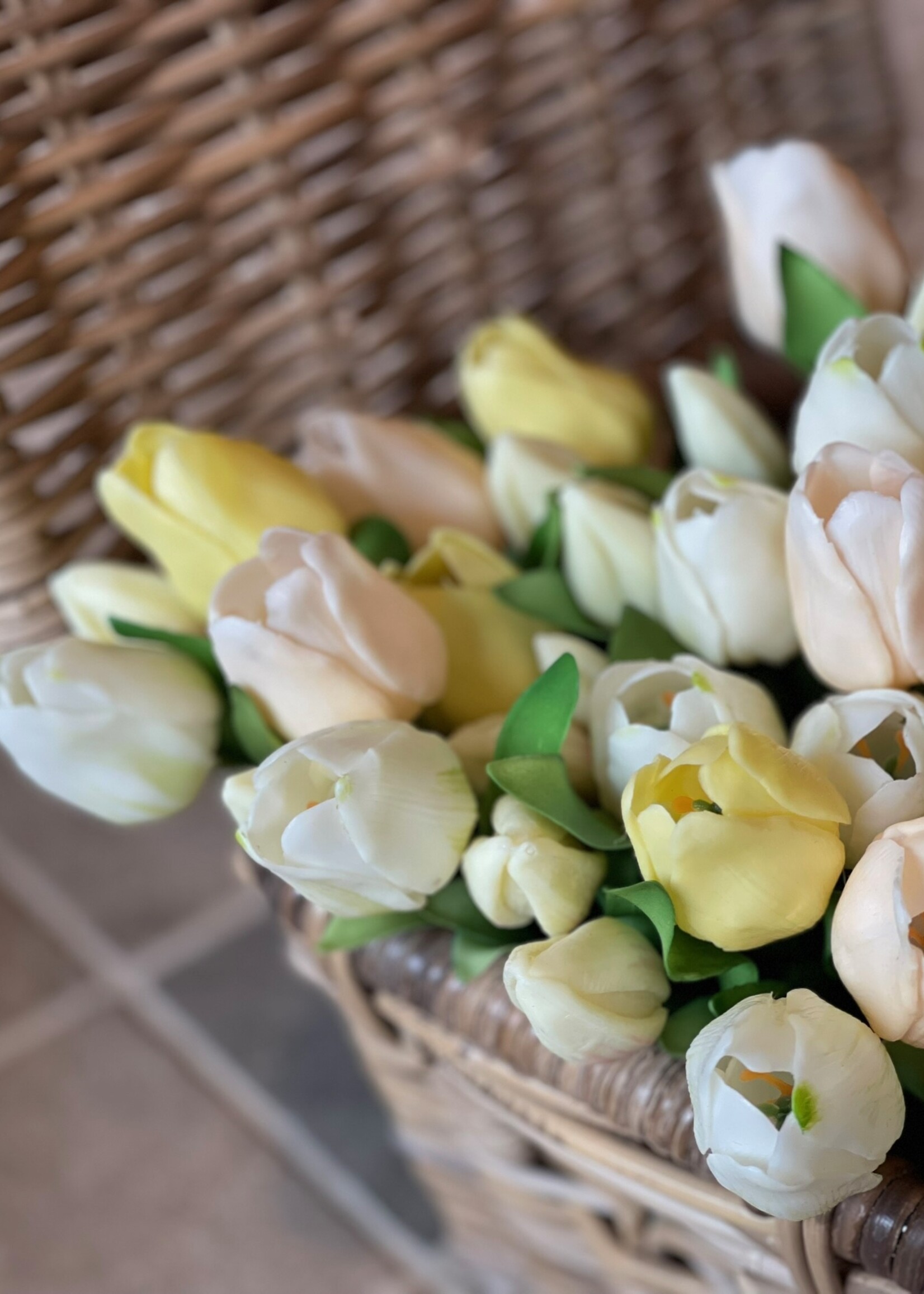Tulpenbundel geel/crème mix 30 cm