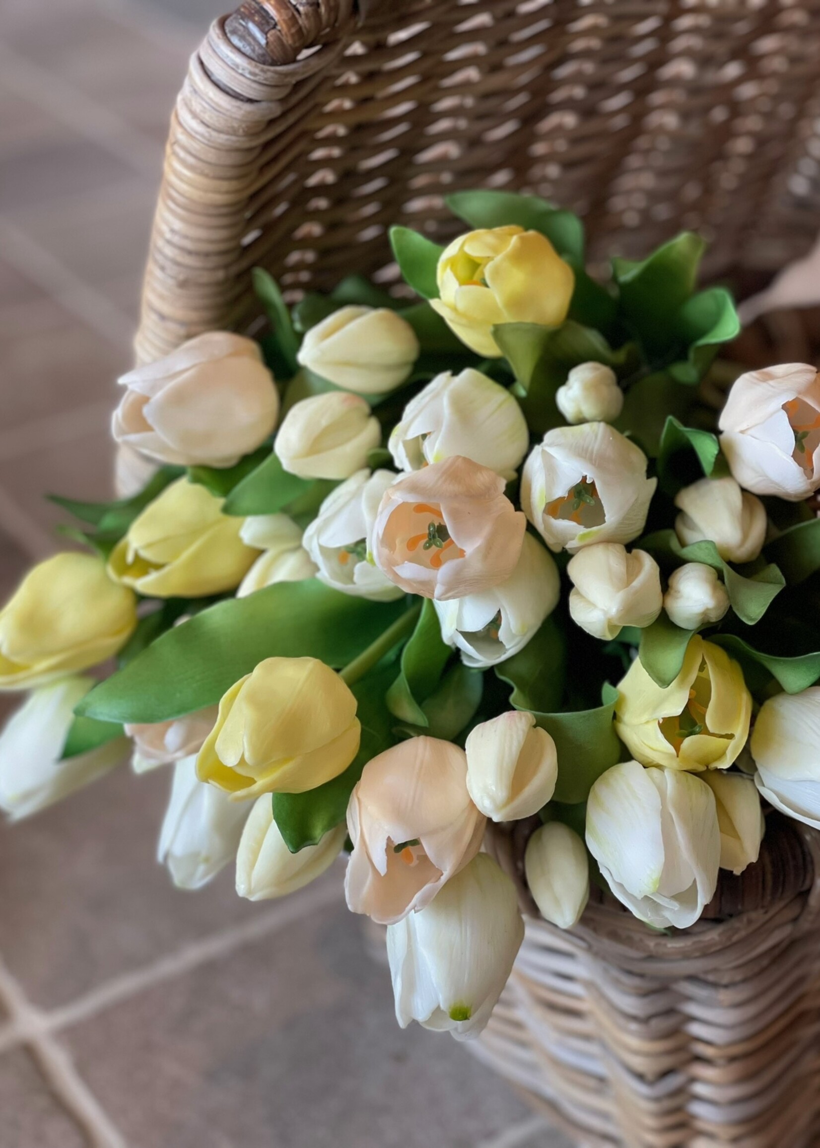 Tulpenbundel geel/crème mix 30 cm