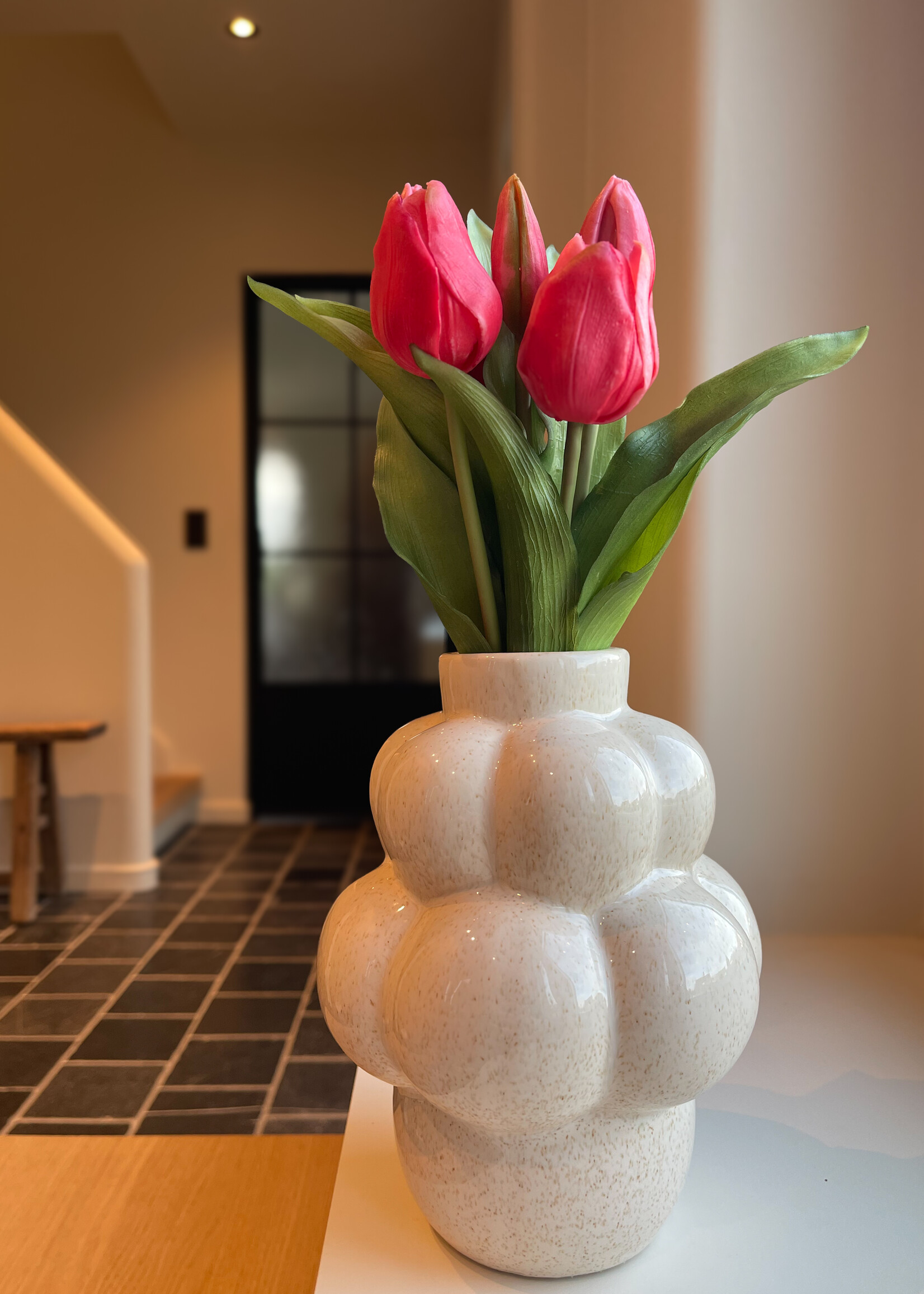 Vaas crème spikkel bubble smal