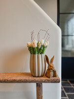 Vaas pêche gekartelde rand glas