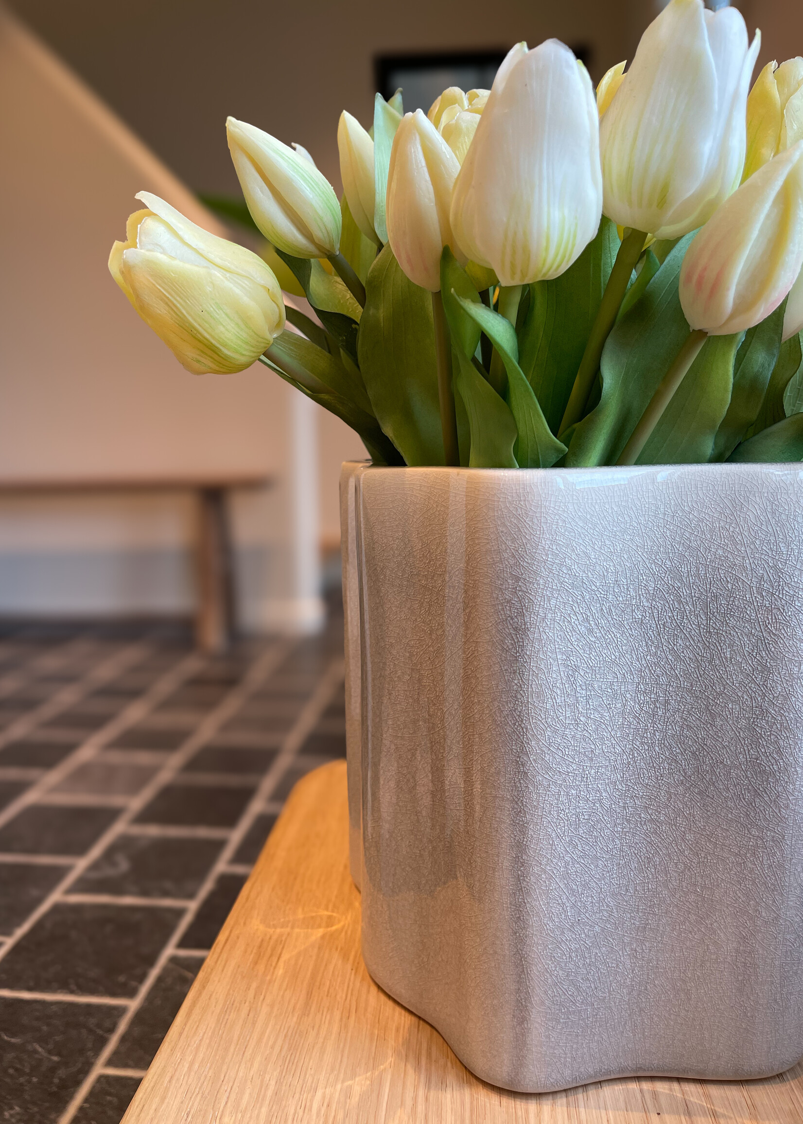 Pot breed grijs organisch