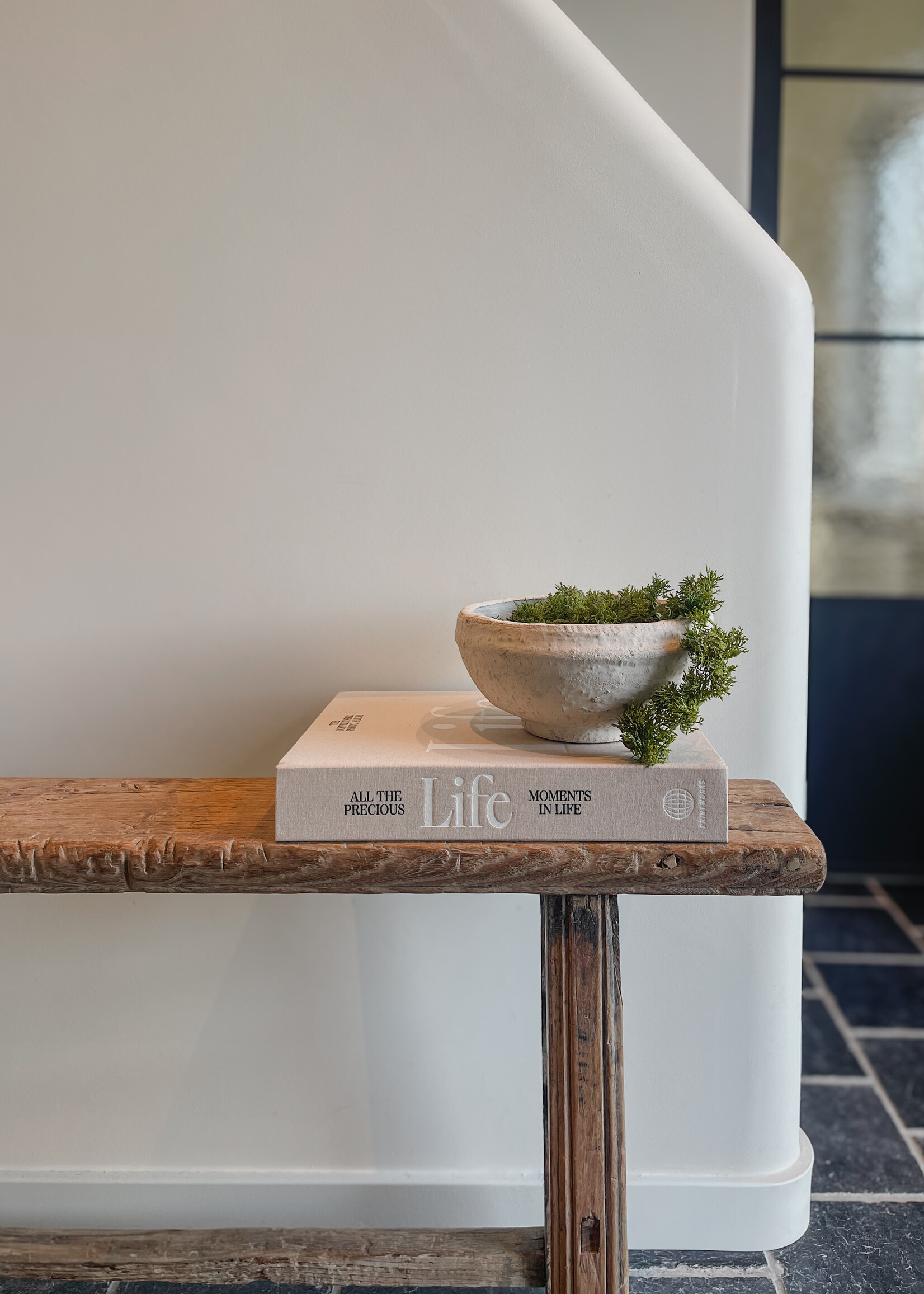 Schaal papier-maché look stone