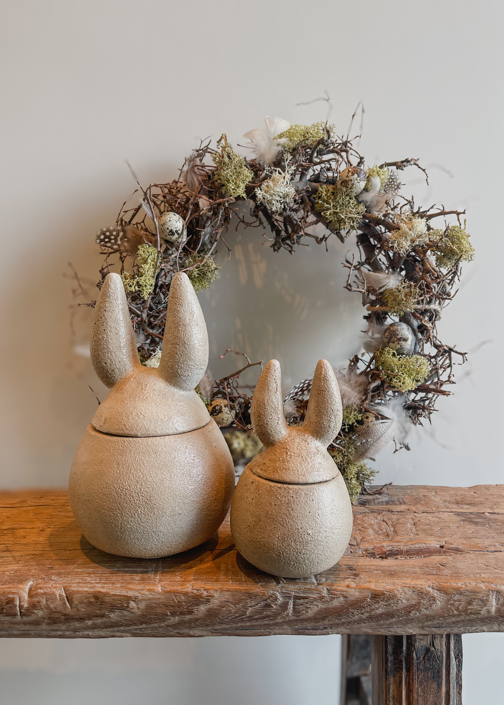 Konijn aardewerk crème potje S