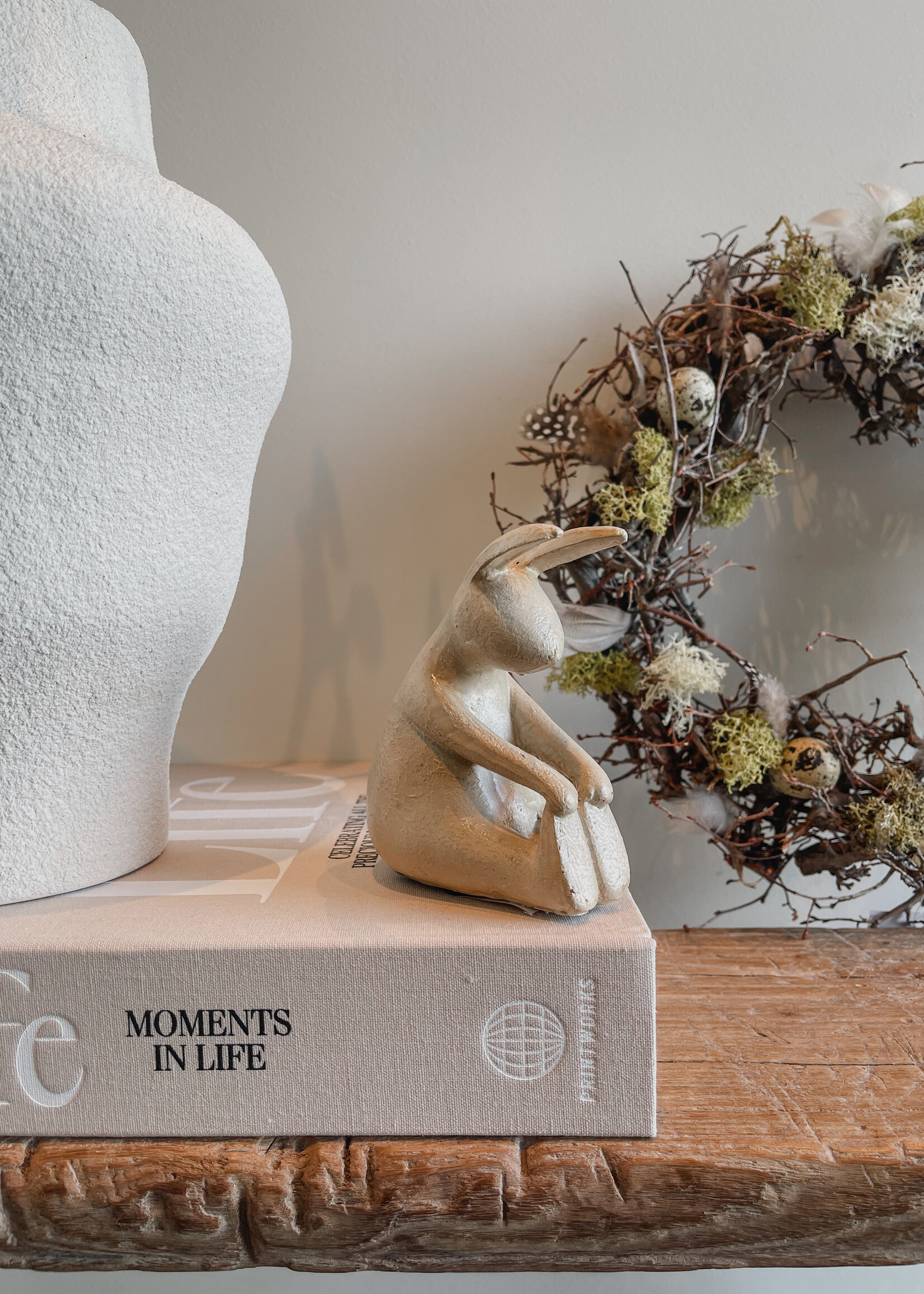 Aardewerk konijn stretch naturel beige