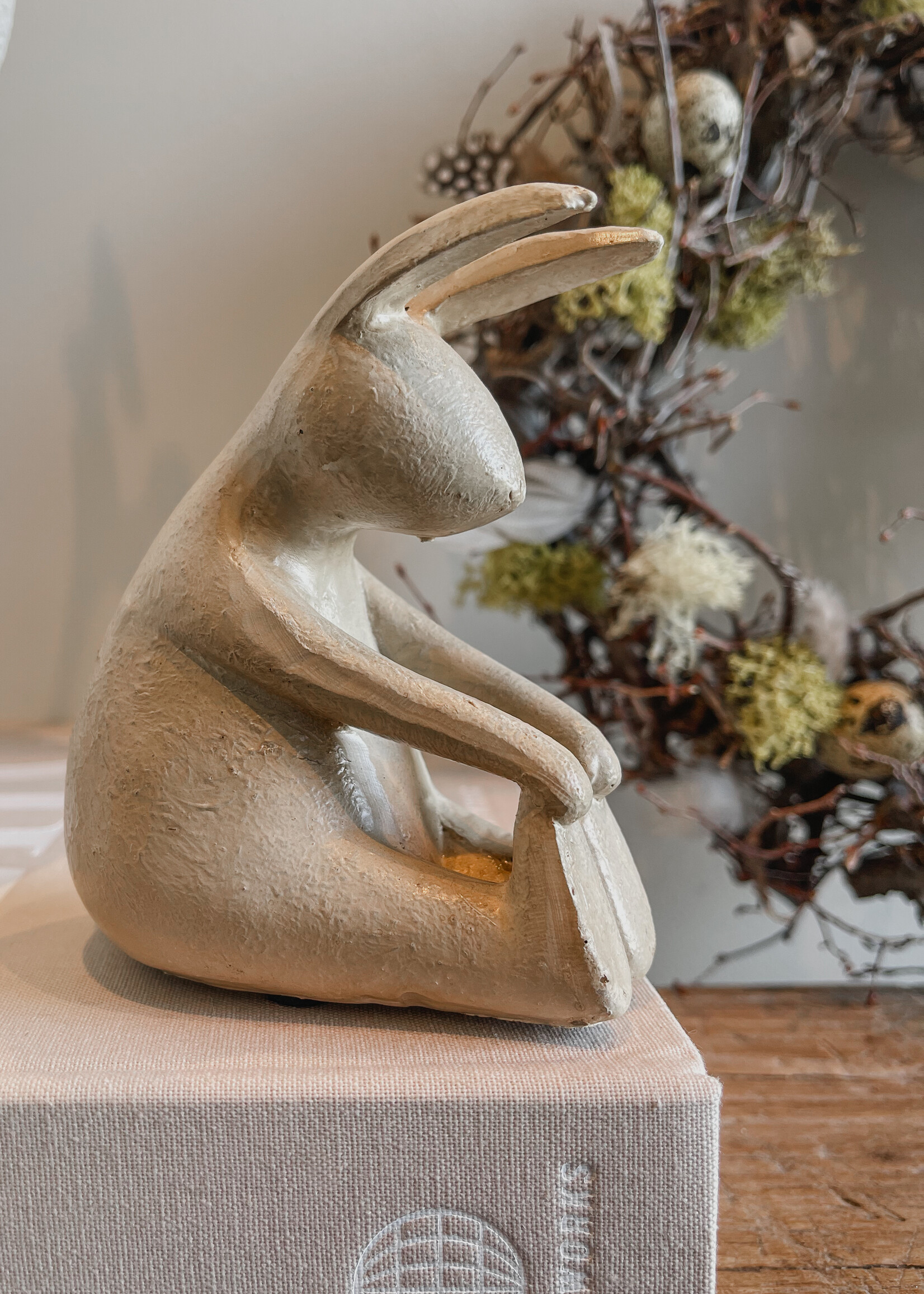 Aardewerk konijn stretch naturel beige