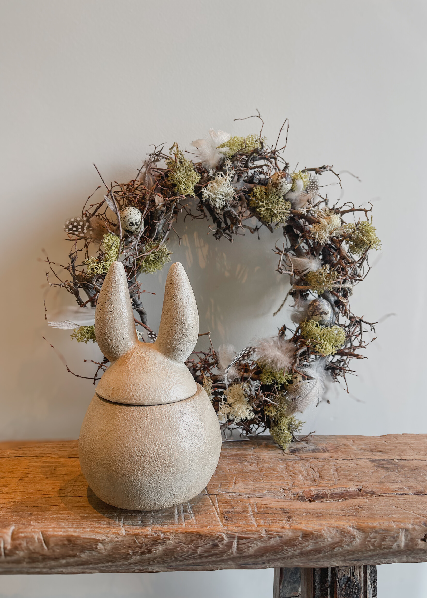 Konijn aardewerk crème potje M