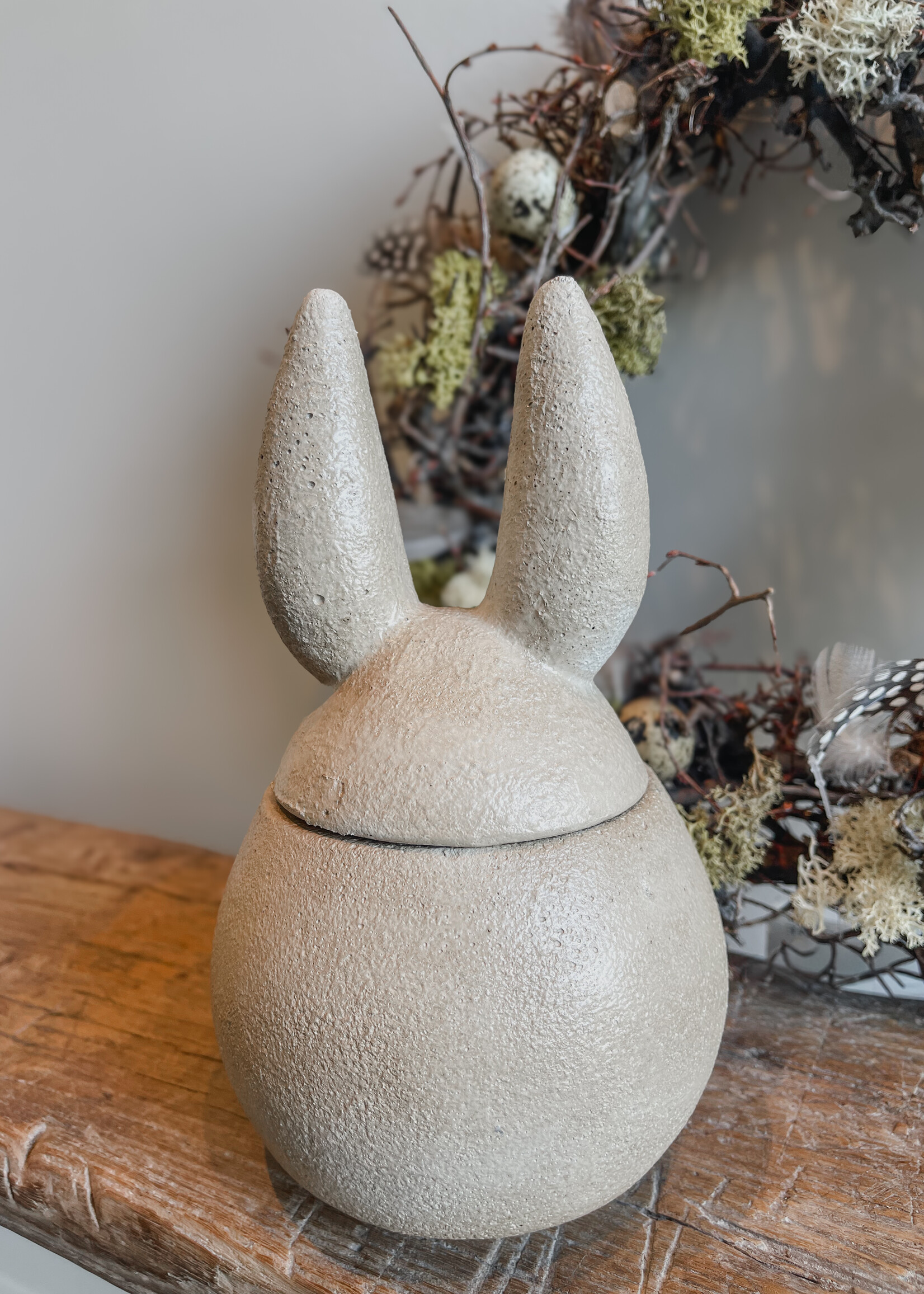 Konijn aardewerk crème potje M