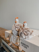 Kip hangpootjes fluffy S