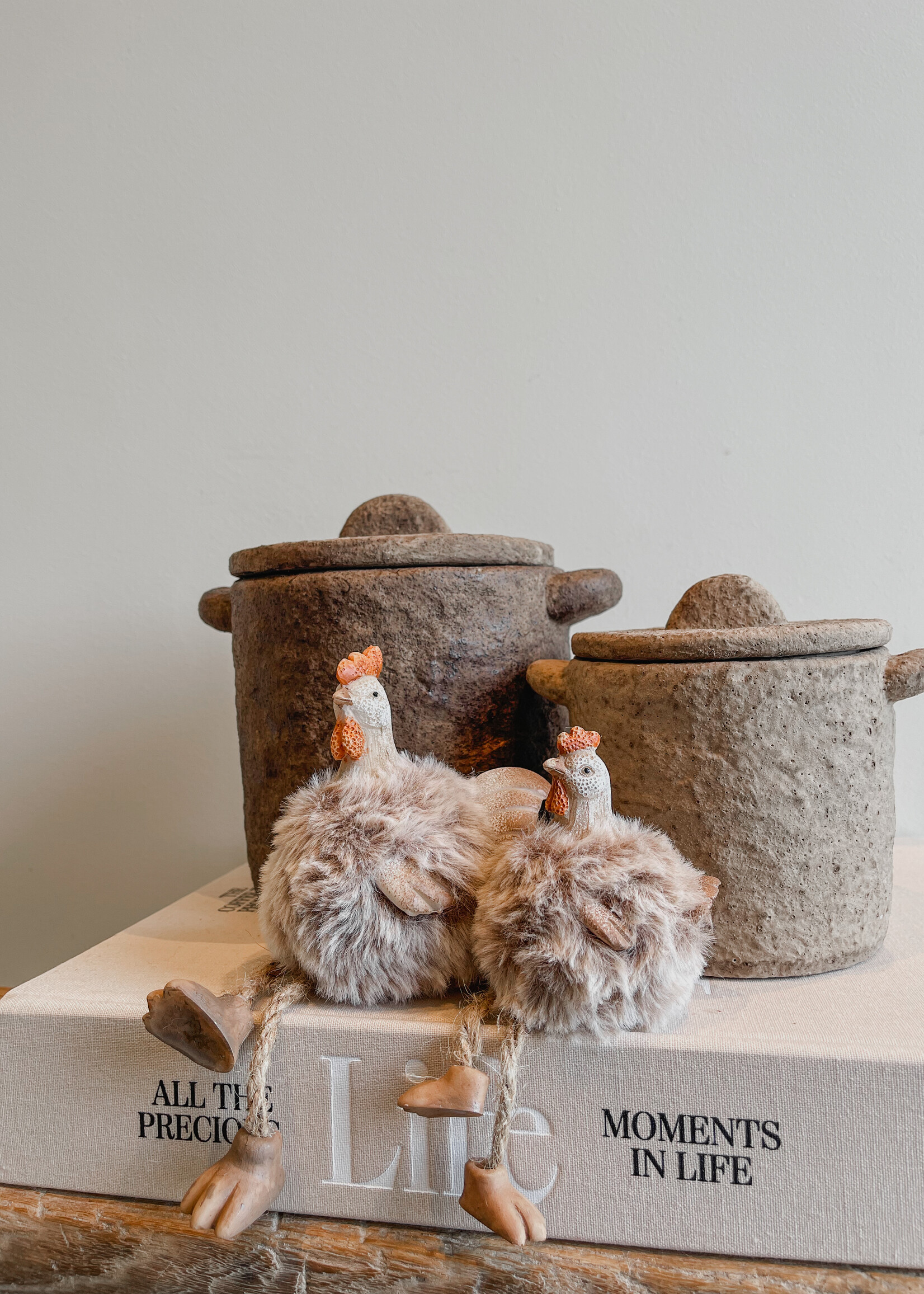 Kip hangpootjes fluffy M