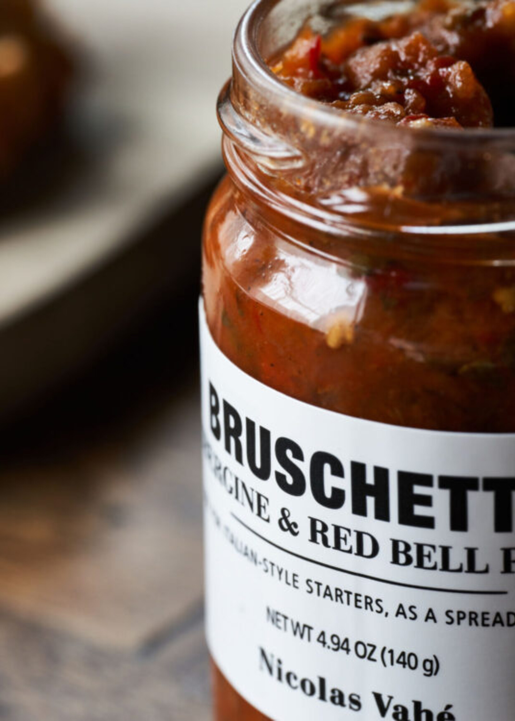 Bruschetta 'aubergine & red bell pepper