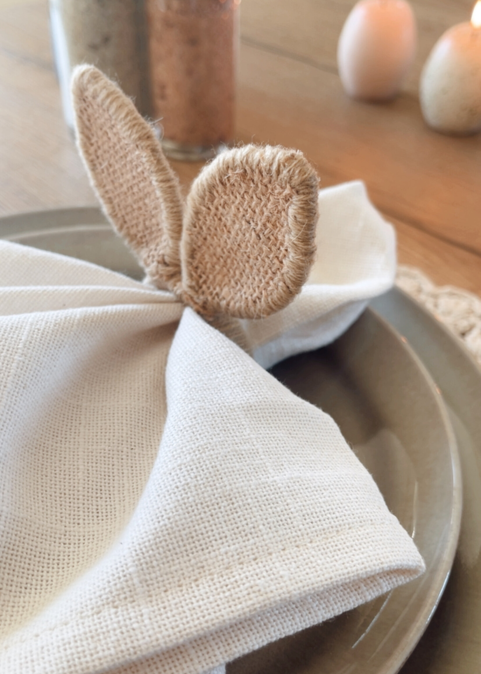 Servetring jute Pasen (set van 2)