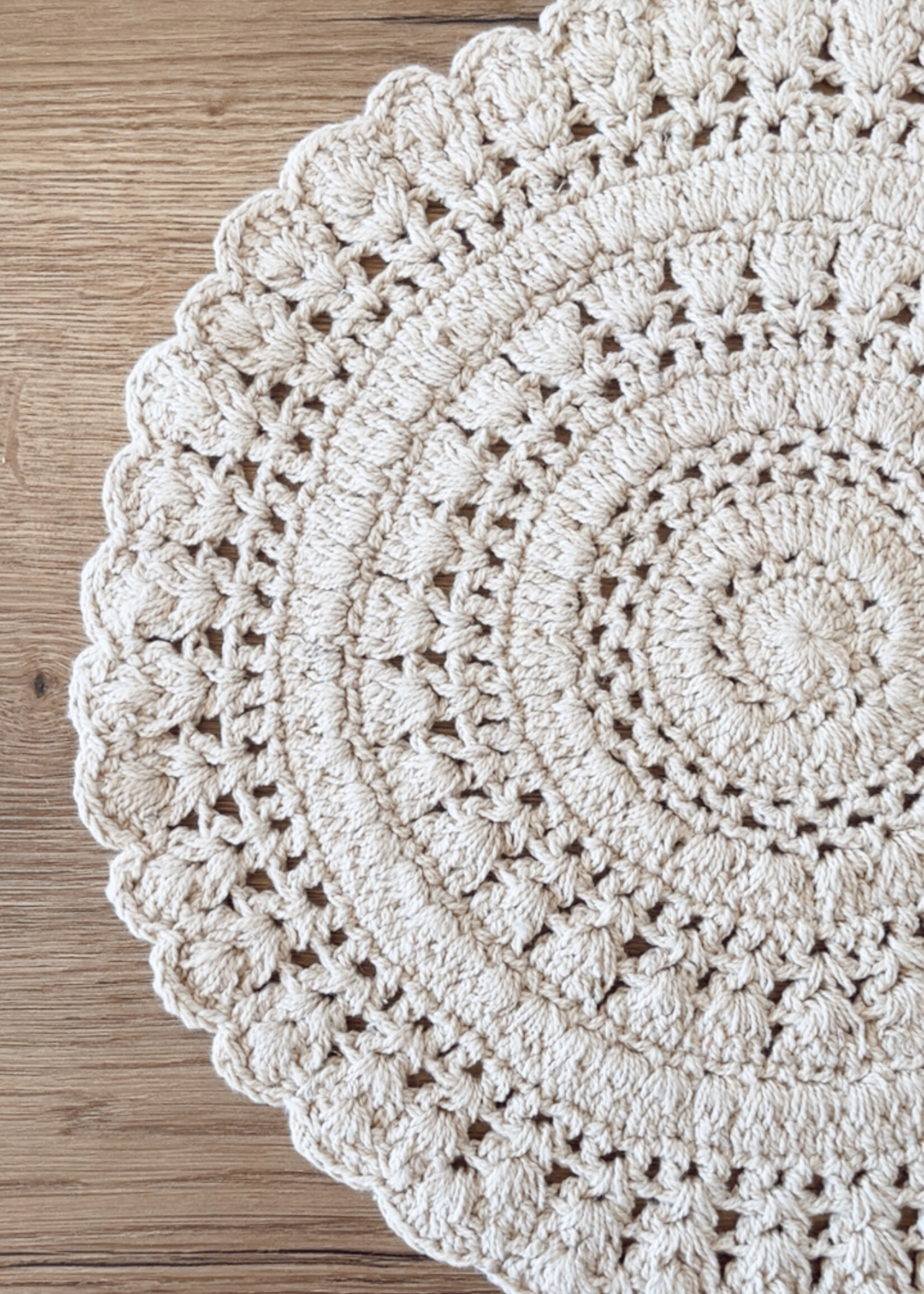 Placemat crochet wit Dia 35 cm