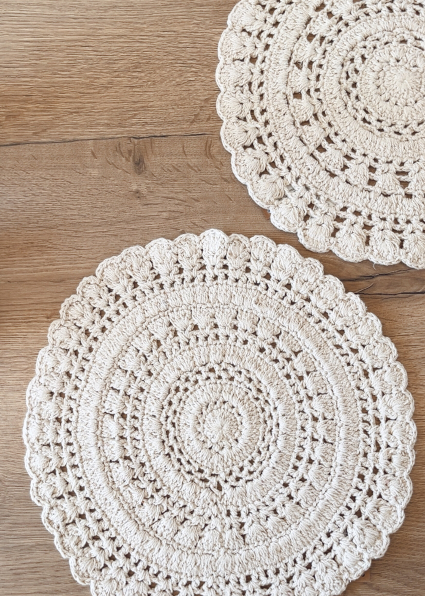 Placemat crochet wit Dia 35 cm