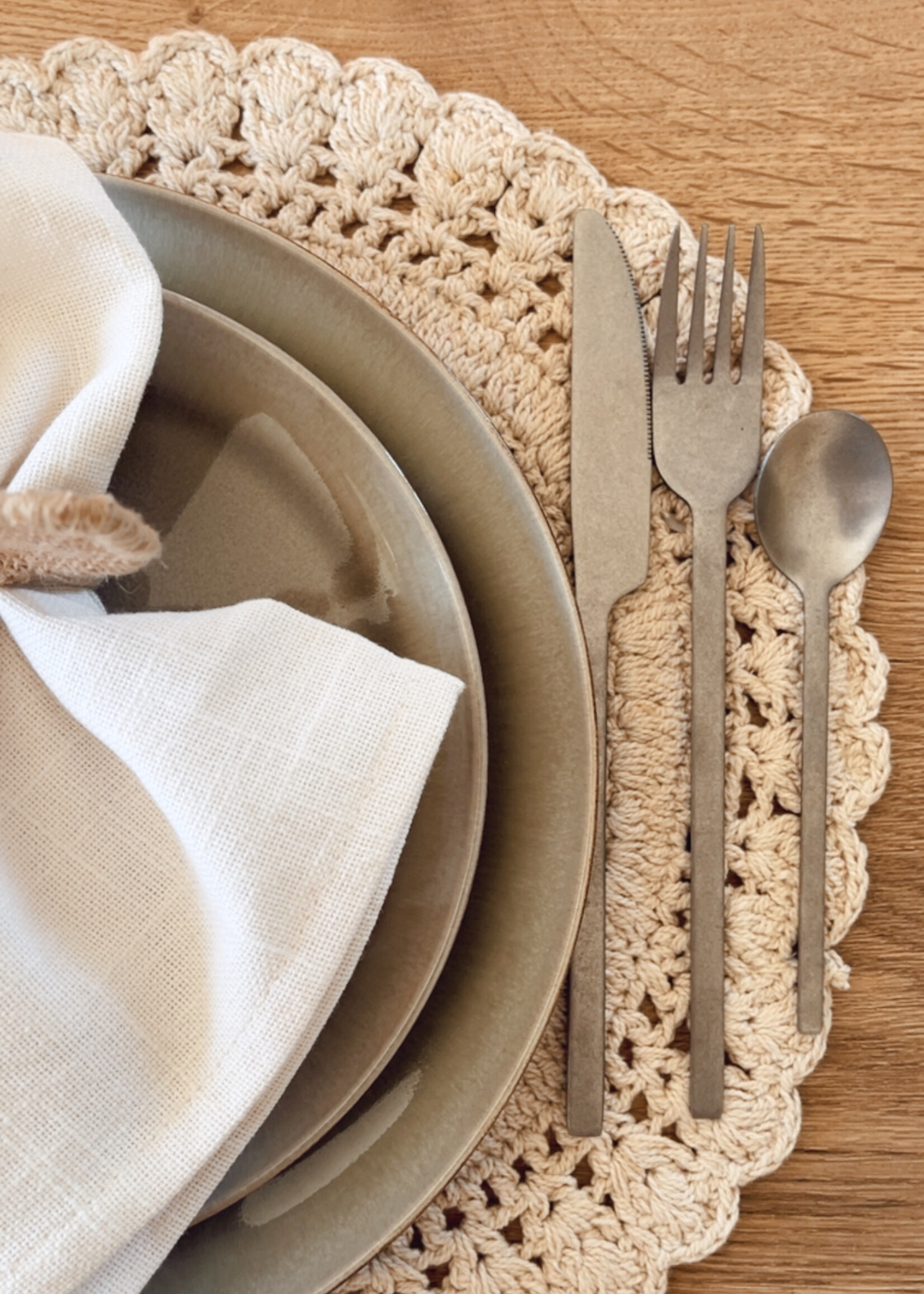 Placemat crochet wit Dia 35 cm