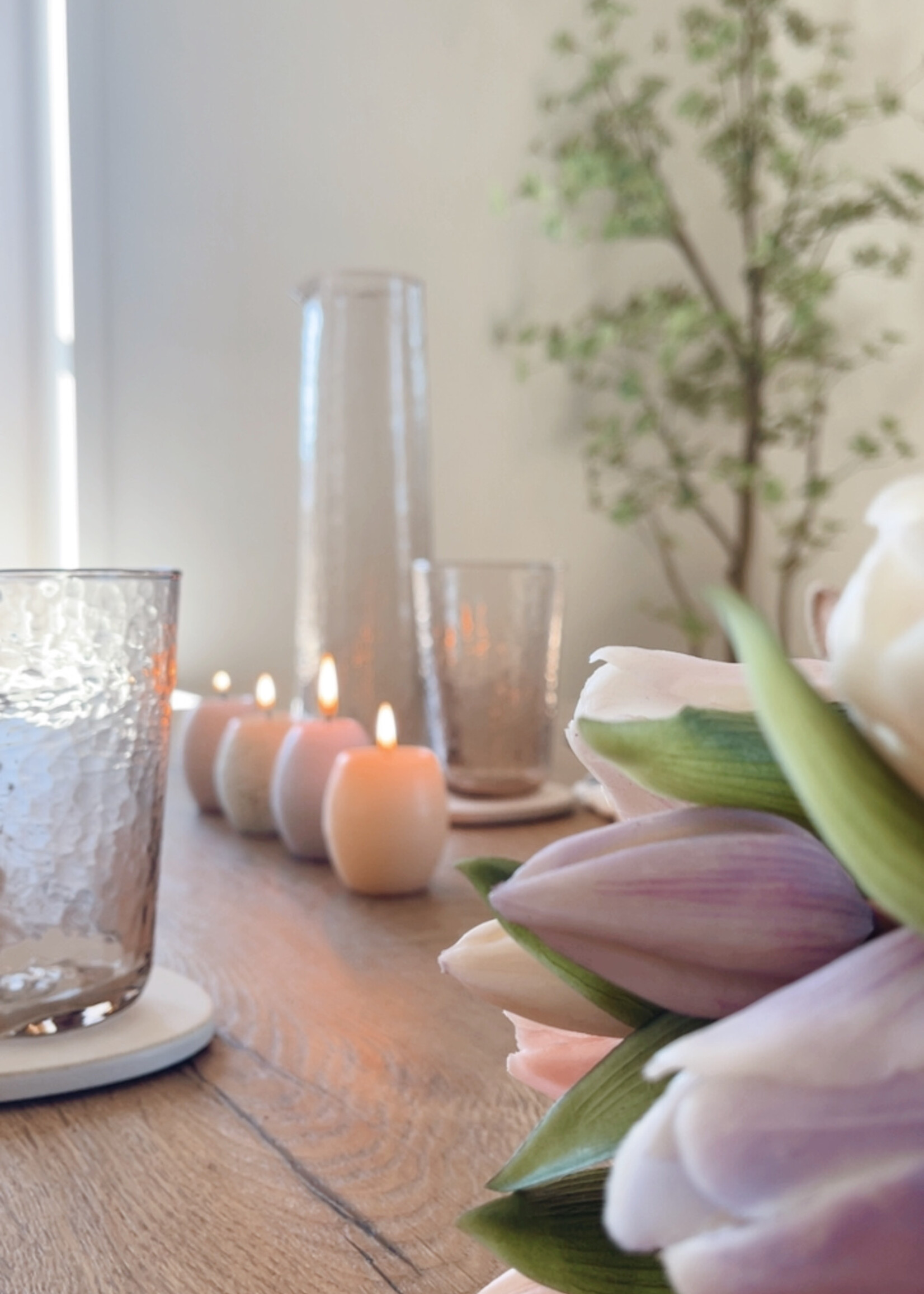 Waterglas gehamerd 'brown'