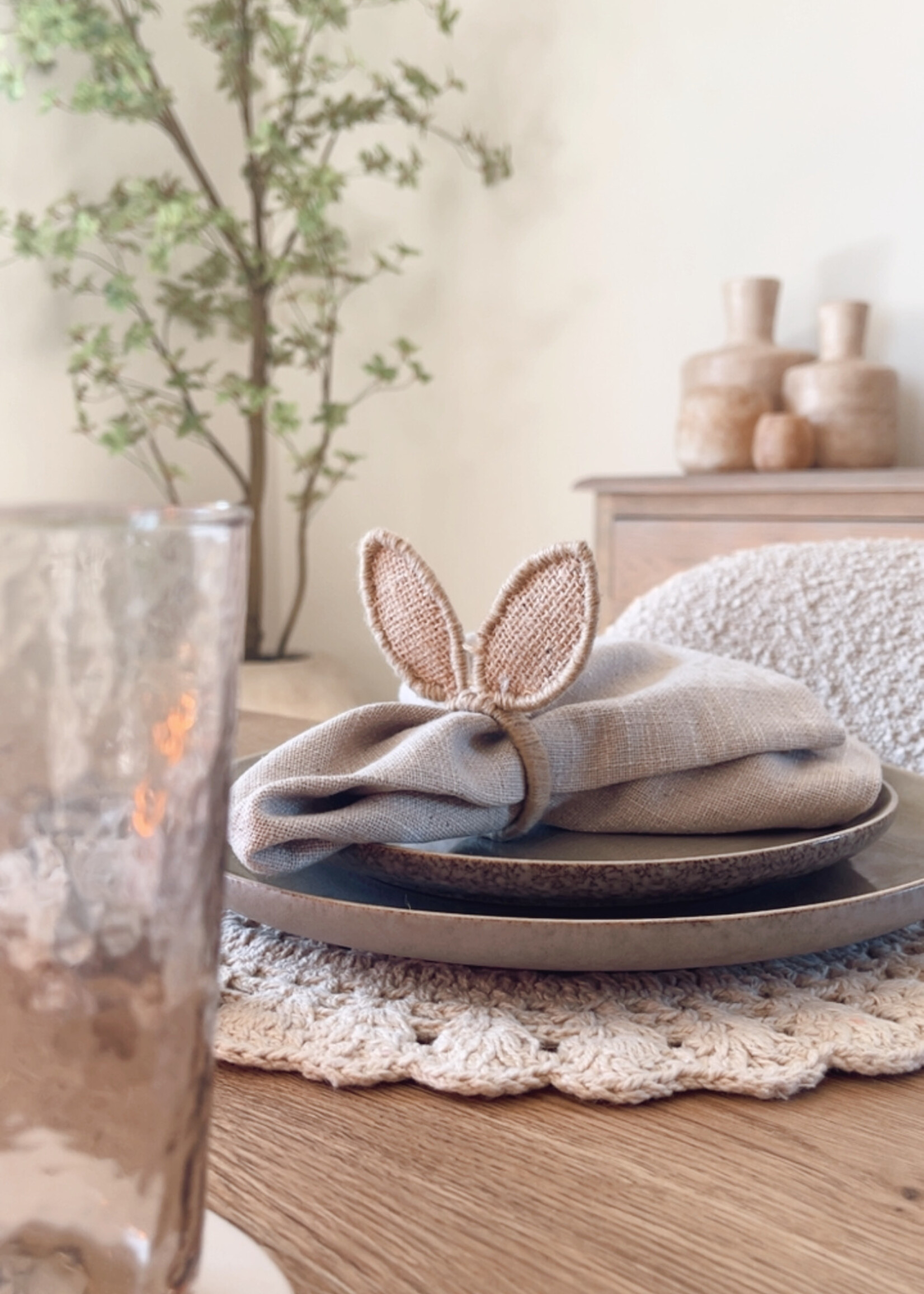 Waterglas gehamerd 'brown'