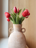 Kruikje hoog dubbel oor zand/gold M