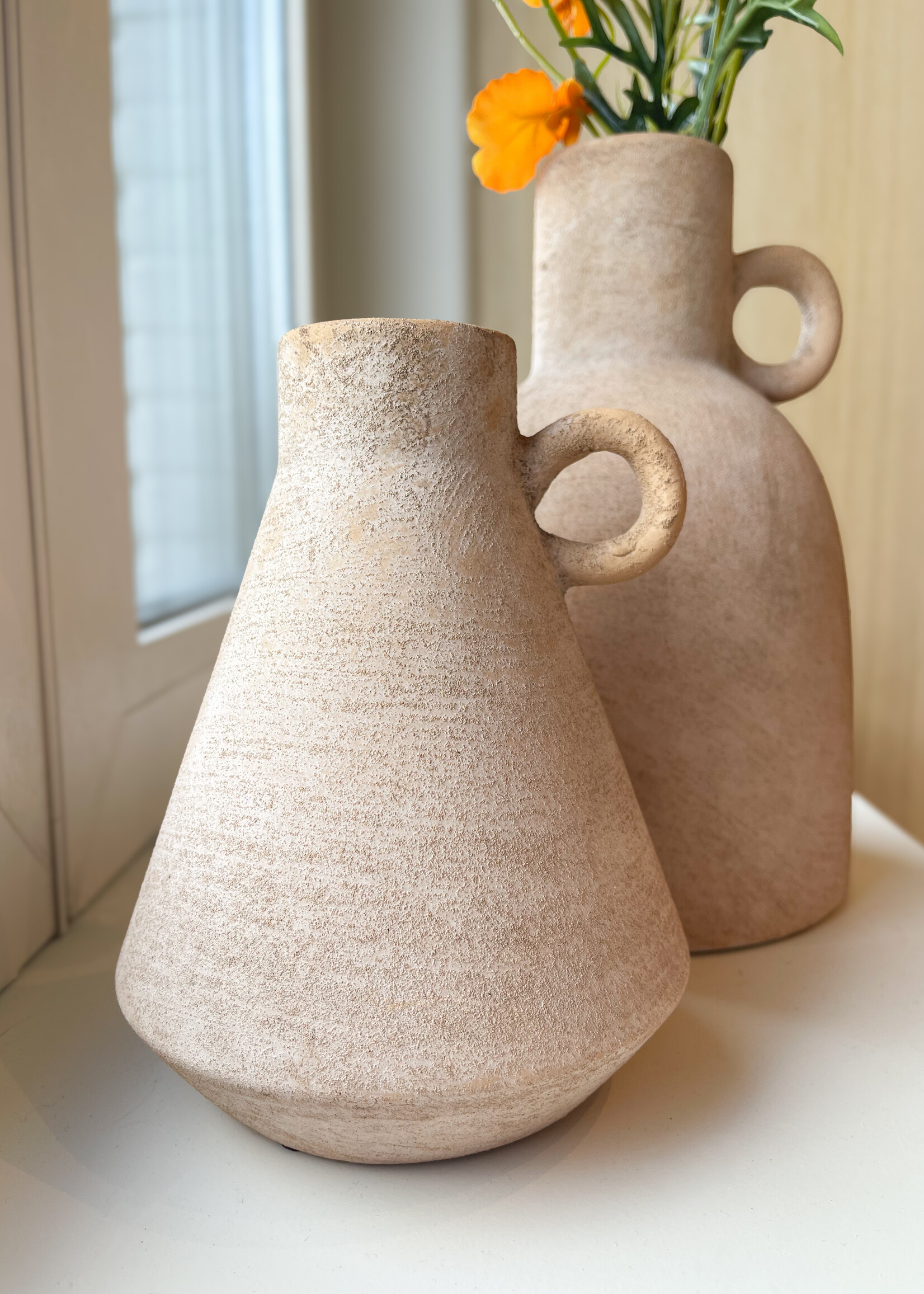 Kruikje oor hoekig zand/gold XS