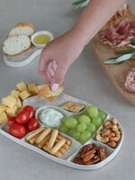 Serveerschaal groot met vakjes crème