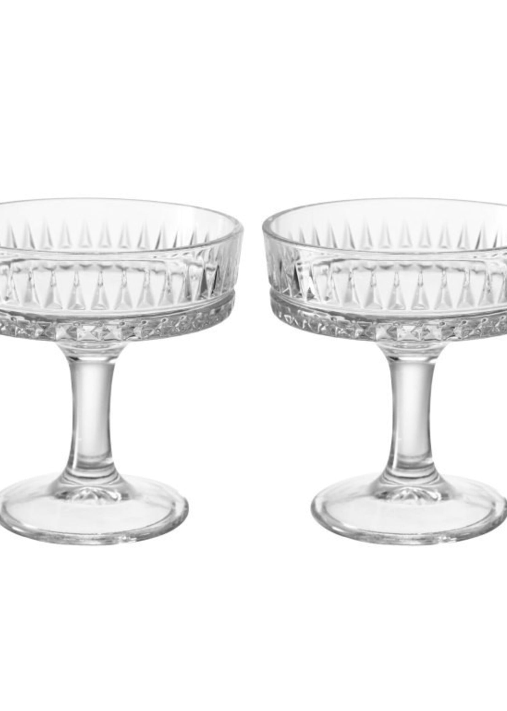 Cocktailglazen laag set van 2