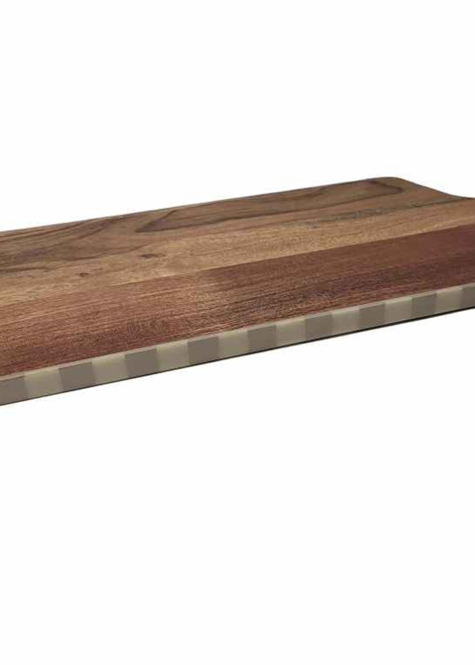 Serveerplank hout gestreept taupe L